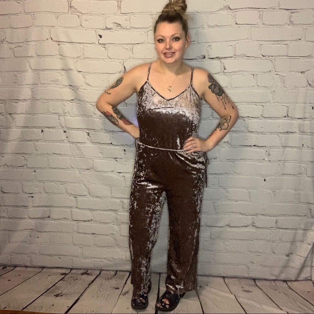Purple Velvet Jumpsuit